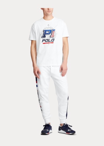 Playeras Polo Ralph Lauren Hombre Blancos - Classic Fit Racing - EYHIO4702